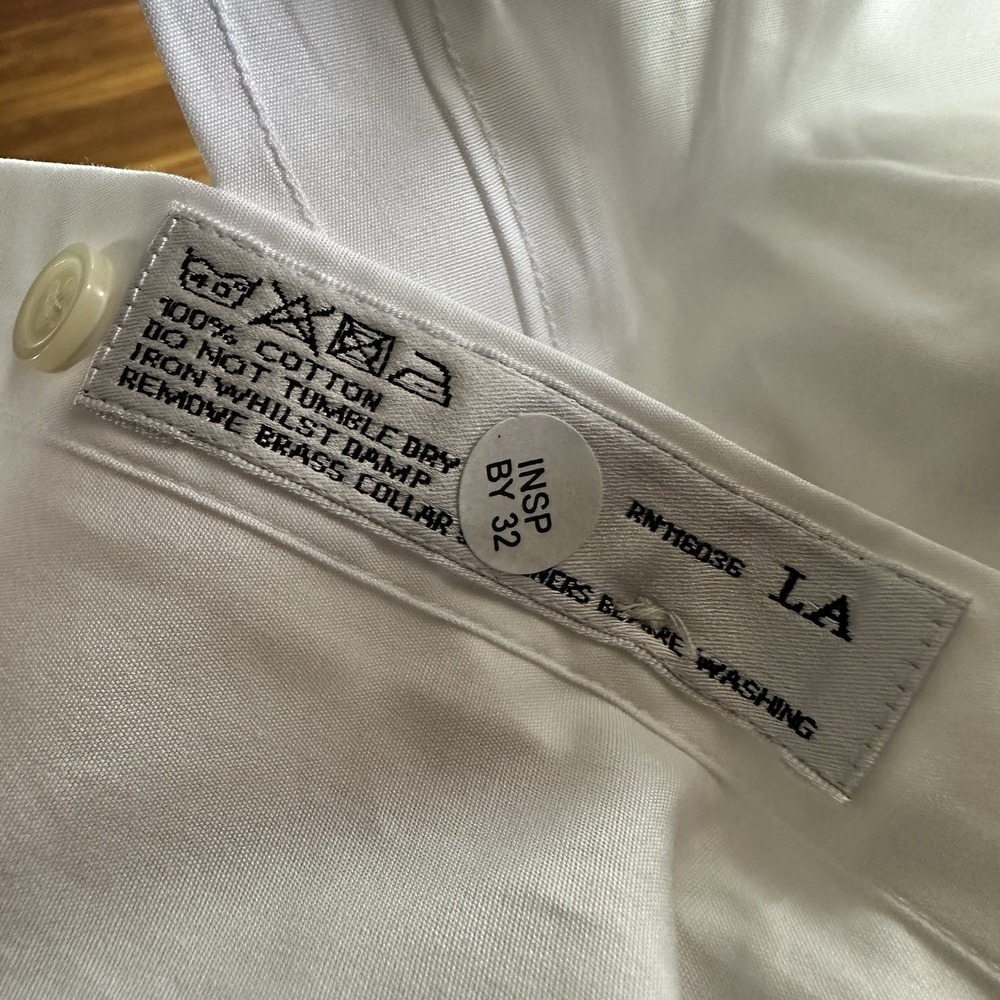 Charles Tyrwhitt Oxford Dress Shirt Mens XL 16.5-32/33 White Slim Fit CLEAN - Picture 6 of 6